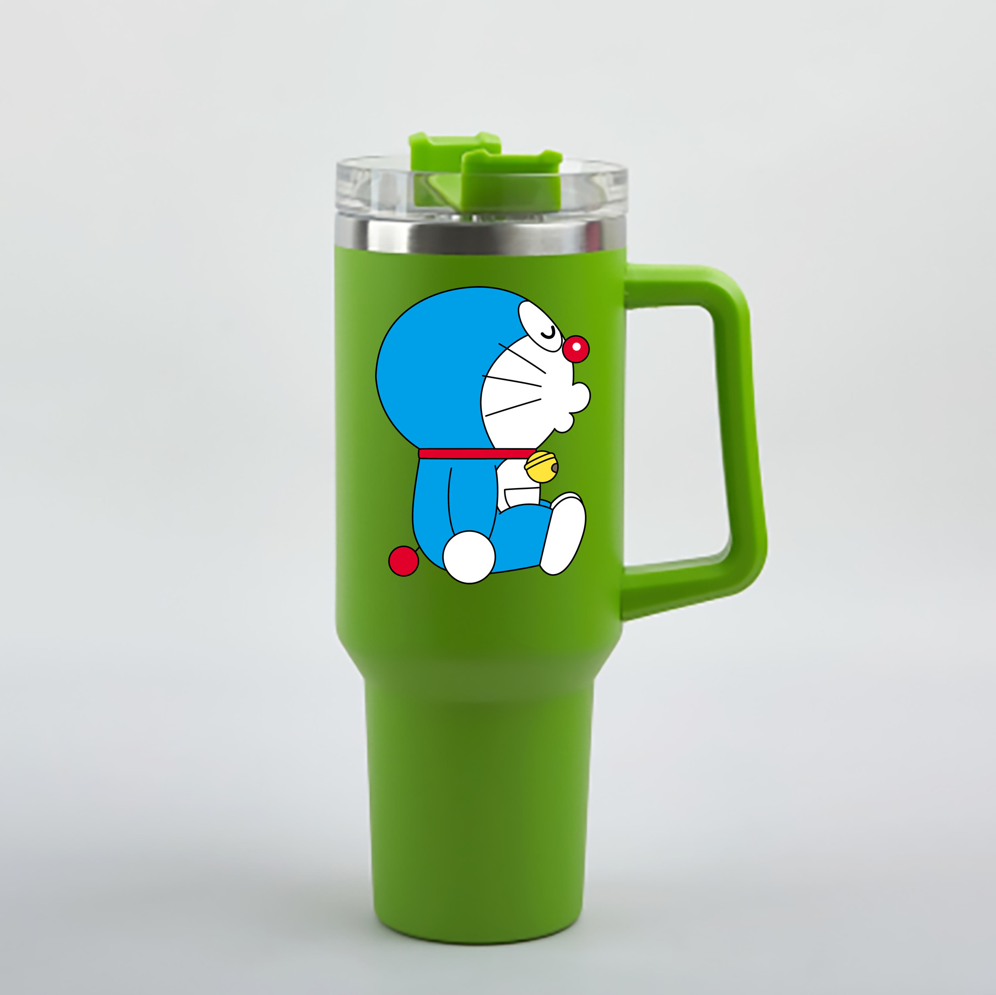 （画像用） ドラえもん Doraemon 1200mL車用タンブラー - クリスタルステッカー（プラスチックストロー付き）